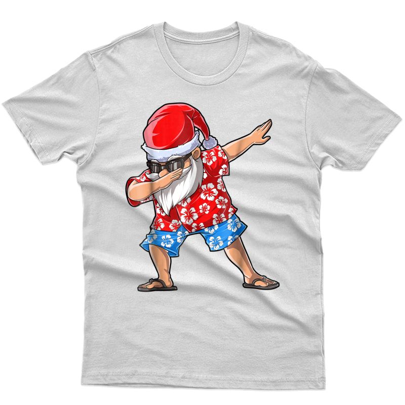 Dabbing Santa T Shirt Christmas In July Hawaiian Xmas