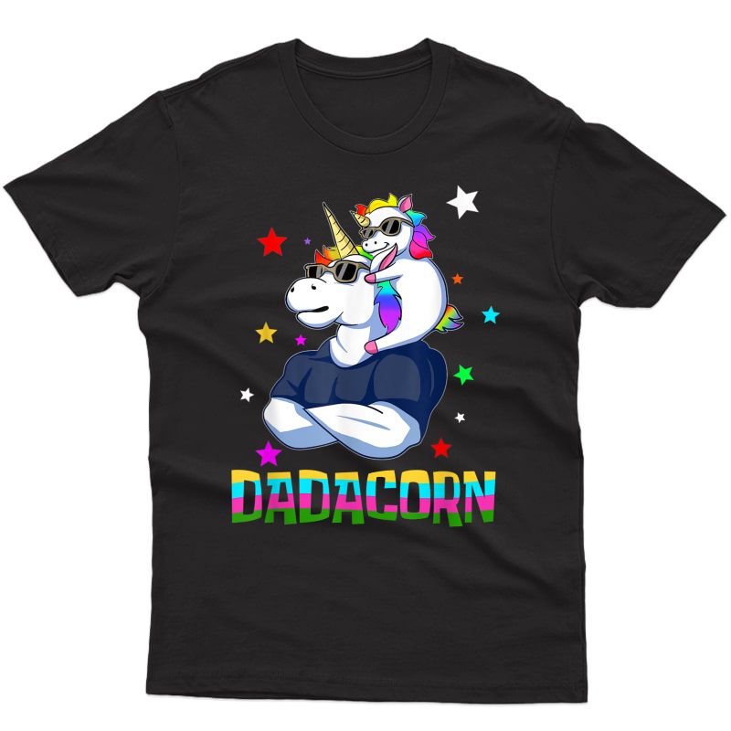 Dadacorn Muscle Shirt Unicorn Dad Baby Christmas Papa Gift T-shirt