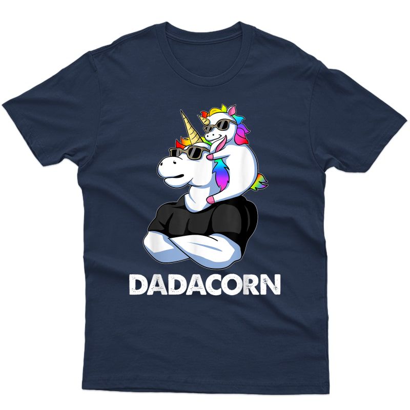 Dadacorn - Unicorn Dad And Baby Christmas Papa Gift Tshirt T-shirt