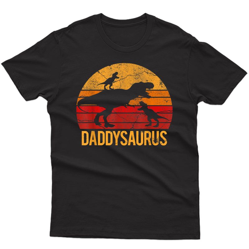 Daddy Dinosaur Daddysaurus 2 Two Xmas Gift Father T-shirt