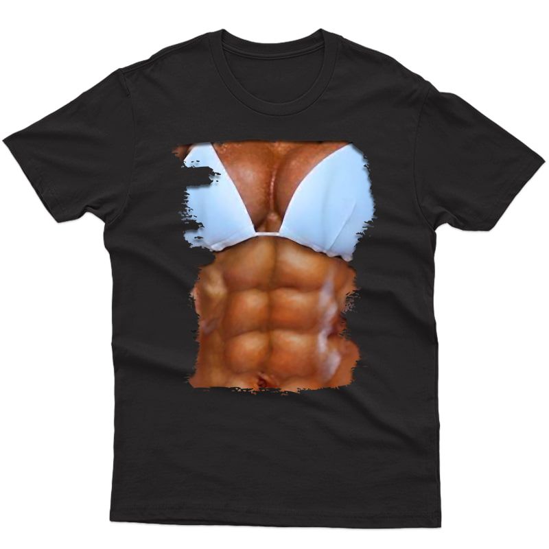 Fake Abs T Shirt Funny Bikini Body Muscle Six Pack 3d | Elnovelty