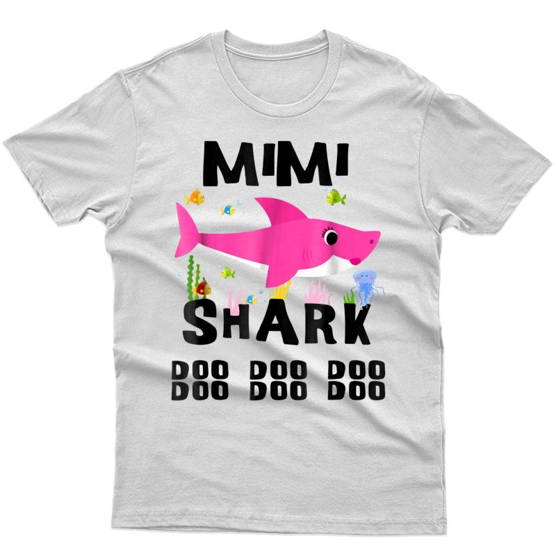 Mimi Shark T Shirt Mother Grandma Thanksgiving Christmas