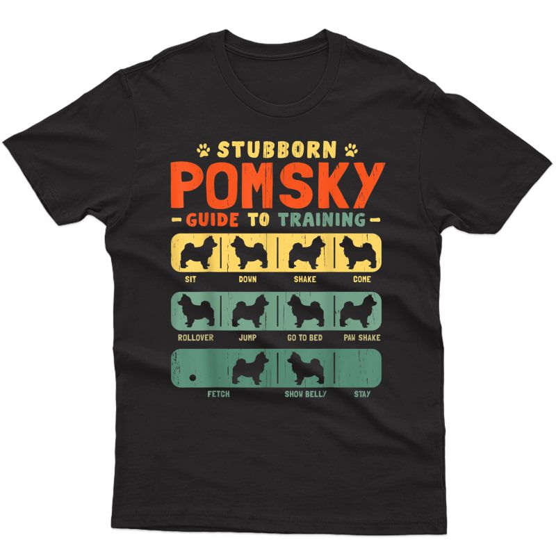 Pomsky Mom Dad Funny Stubborn Vintage Tricks Gift T-shirt Men Short Sleeve