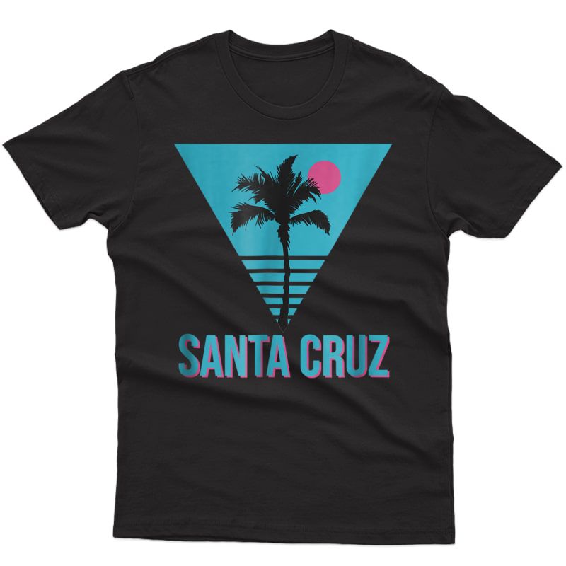 Santa Cruz California Vintage Retro T-shirt Palm Tree