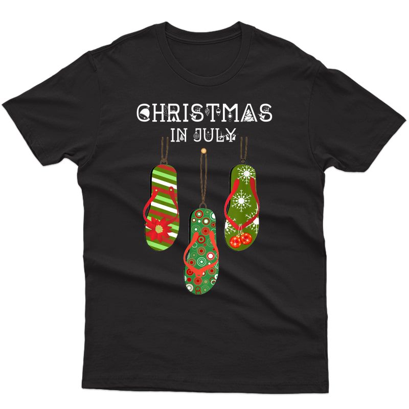 Santa Flip Flop Christmas In July Decorations Gift T-shirt